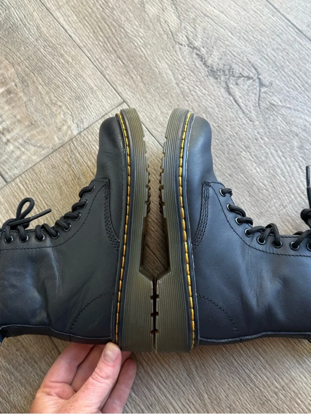 Doc Martens 13C girls combat boots black leather lace up 15382